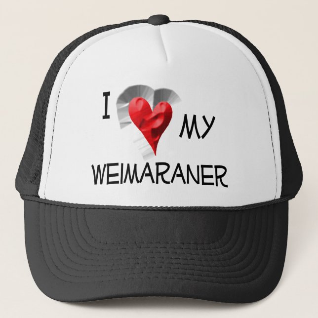 I Love My Weimaraner Trucker Hat (Front)