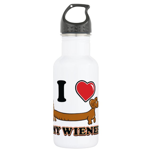 I love my Weiner - Dachshund 532 Ml Water Bottle (Front)