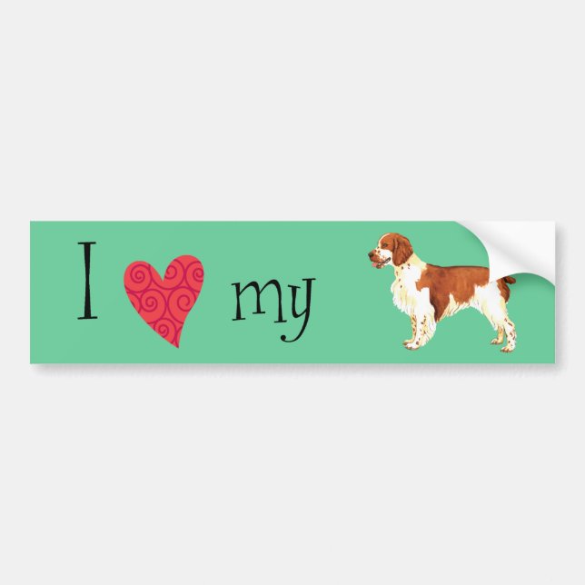 I Love my Welsh Springer Spaniel Bumper Sticker (Front)