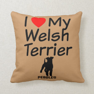 I Love My Welsh Terrier Dog Cushion