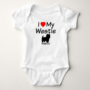 I Love My Westie Dog Baby Bodysuit
