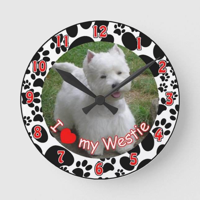 I love my Westie dog clock (Front)