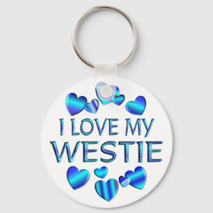 I Love My Westie Key Ring