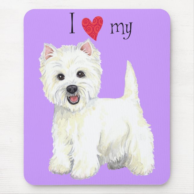I Love my Westie Mouse Pad (Front)