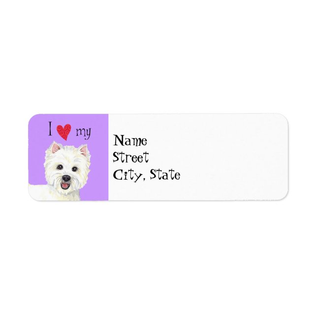 I Love my Westie Return Address Label (Front)