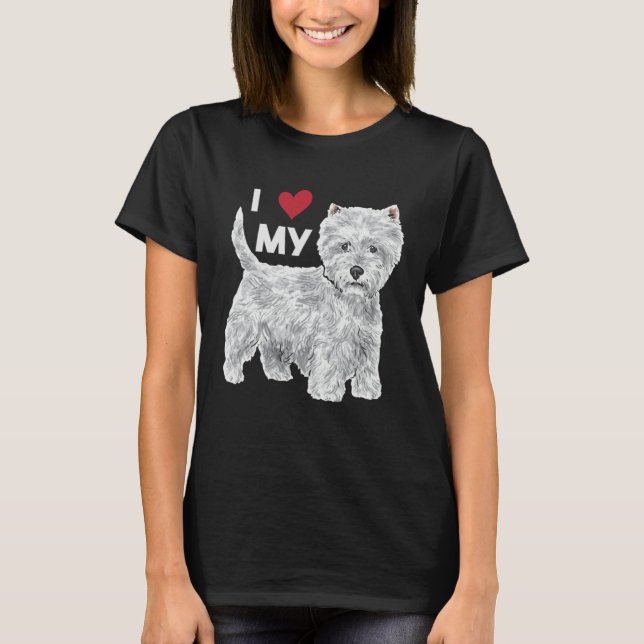 I Love My Westie West Highland White Terrier T-Shirt (Front)