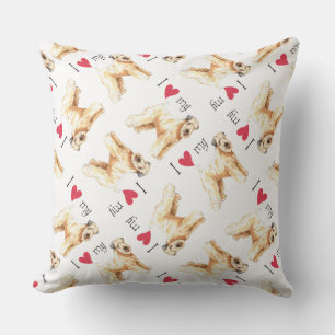 I Love my Wheaten Outdoor Cushion