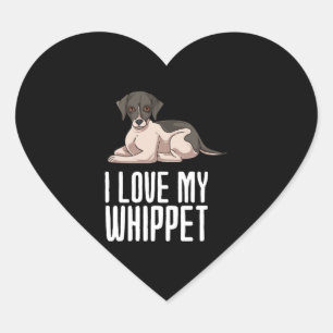 I Love My Whippet Heart Sticker