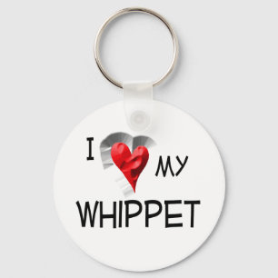 I Love My Whippet Key Ring