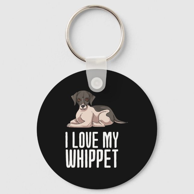 I Love My Whippet Key Ring (Front)