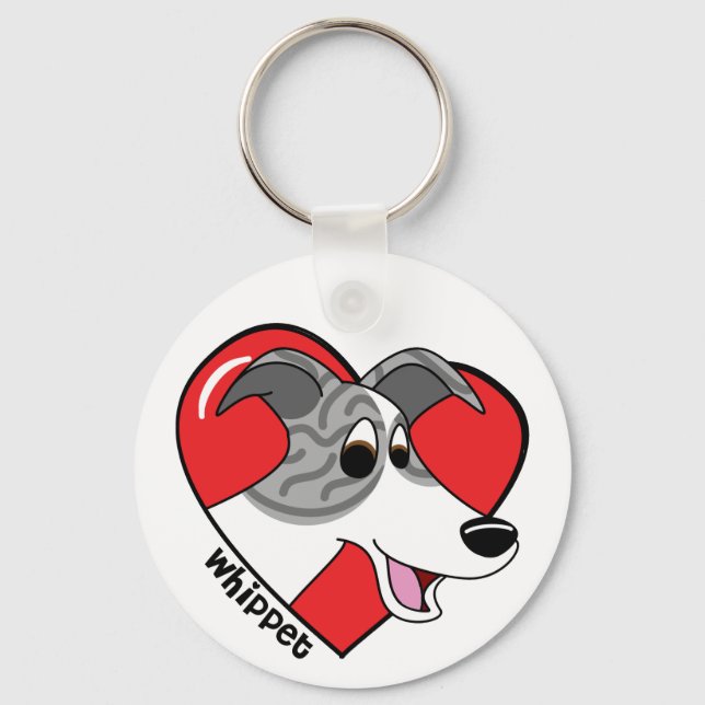 I Love my Whippet Keychain (Front)