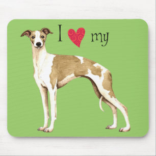 I Love my Whippet Mouse Pad