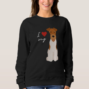 I Love My White & Tan Fox Terrier Dog Sweatshirt