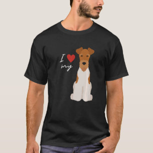 I Love My White & Tan Fox Terrier Dog T-Shirt