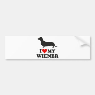 I Love My Wiener Bumper Sticker