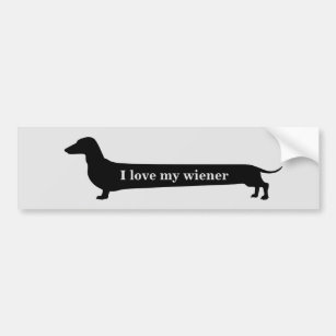 I love my wiener dachshund bumpersticker bumper sticker
