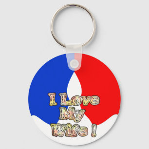 "I Love My Wife" Art Print Key Ring