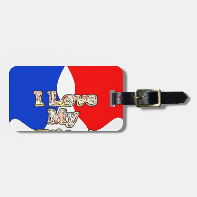 "I Love My Wife" Art Print Luggage Tag (Front Horizontal)