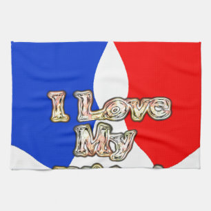 "I Love My Wife" Art Print Tea Towel