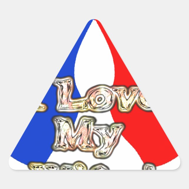 "I Love My Wife" Art Print Triangle Sticker (Front)