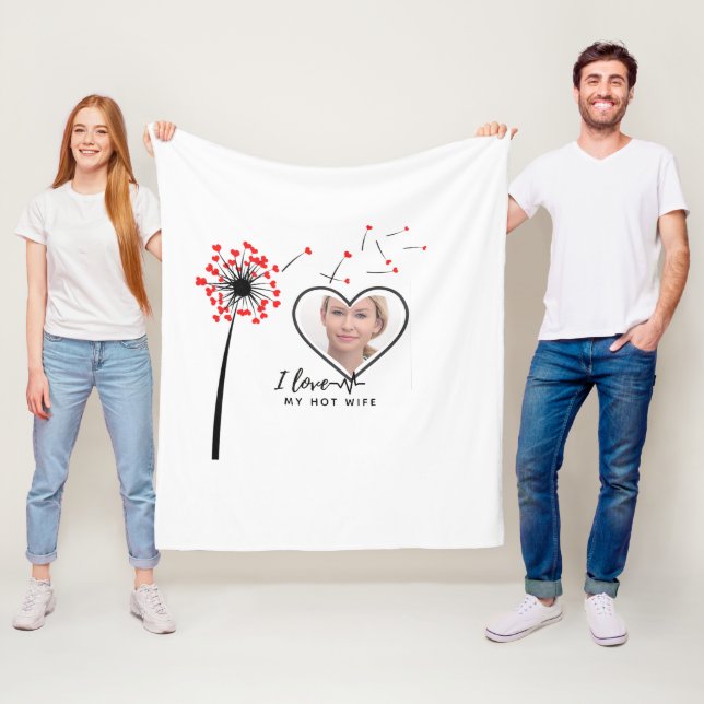 I Love My WIFE - Best friend Personalised PHOTO Fleece Blanket (In Situ)