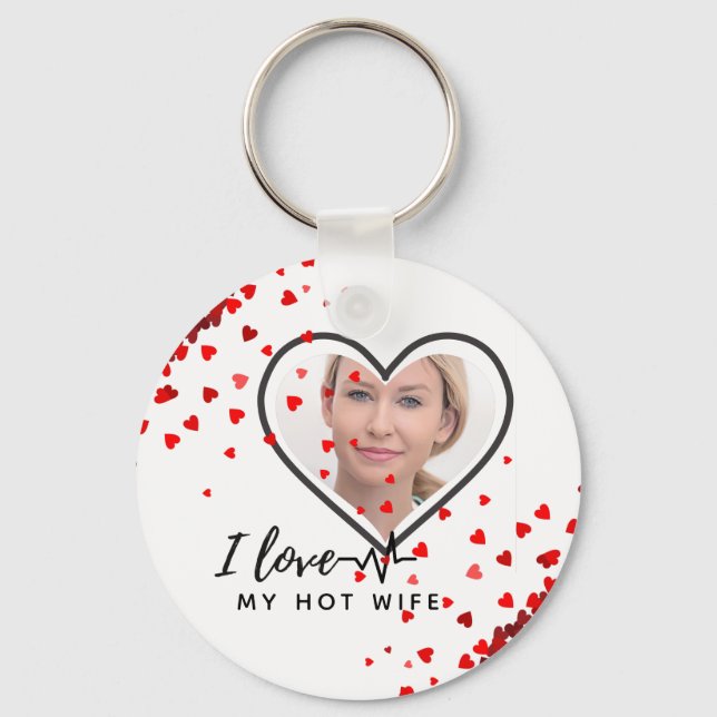 I Love My WIFE - Best friend Personalised PHOTO Key Ring (Front)