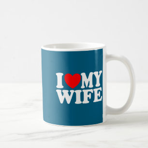 I love my wife heart funny cool husband women gift coffee mug