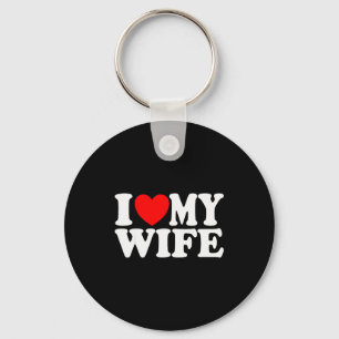 I Love My Wife Heart Funny Cool Husband Women Gift Key Ring