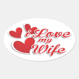 I Love My Wife Oval Sticker