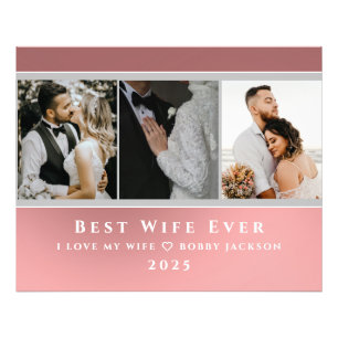I Love My Wife Personalised 3 Photos Photo Print