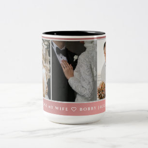 I Love My Wife Personalised 3 Photos Two-Tone Coffee Mug