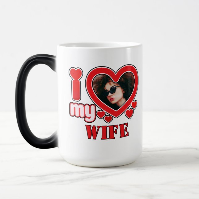 I Love My Wife Personalised Magic Mug (Left)