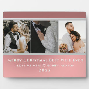 I Love My Wife Personalised Phtos Merry Christmas Plaque
