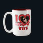 I Love My Wife Personalised Two-Tone Coffee Mug<br><div class="desc">I Love My Wife Personalised Photo and Text</div>