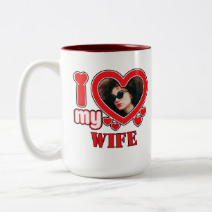 I Love My Wife Personalised Two-Tone Coffee Mug