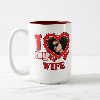 I Love My Wife Personalised Two-Tone Coffee Mug