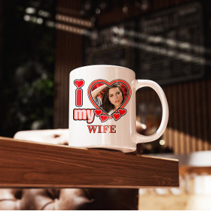I Love My Wife Personalized Valentines Day Heart Coffee Mug