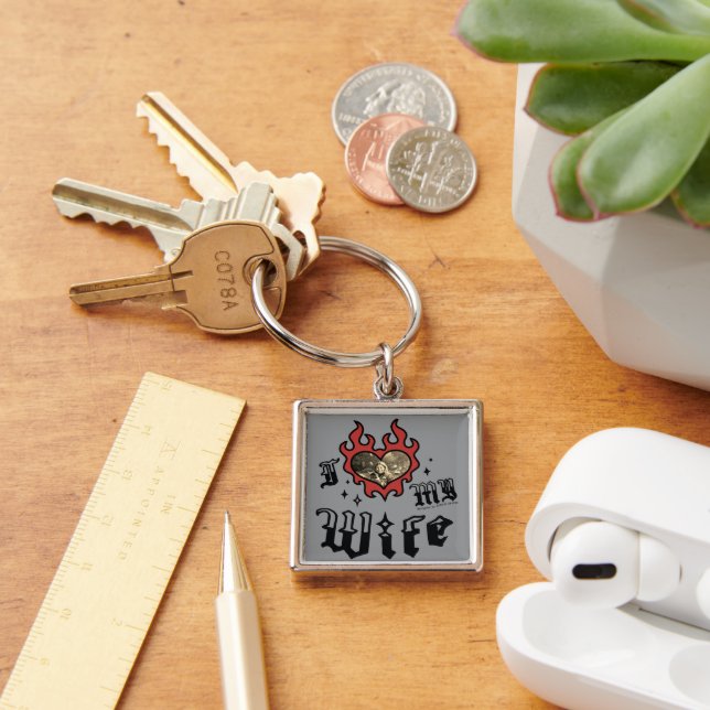 I Love My Wife - Red - DingusDesign  Key Ring (Desk)