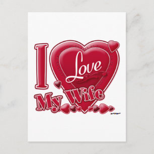 I Love My Wife red - heart Postcard