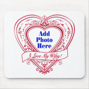 I Love My Wifey! - Photo Red Hearts Mouse Pad