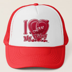 I Love My Wifey red - heart Trucker Hat