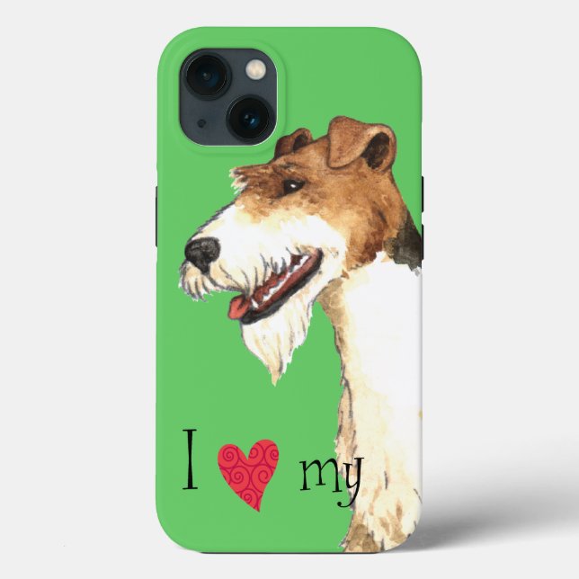 I Love my Wire Fox Terrier Case-Mate iPhone Case (Back)