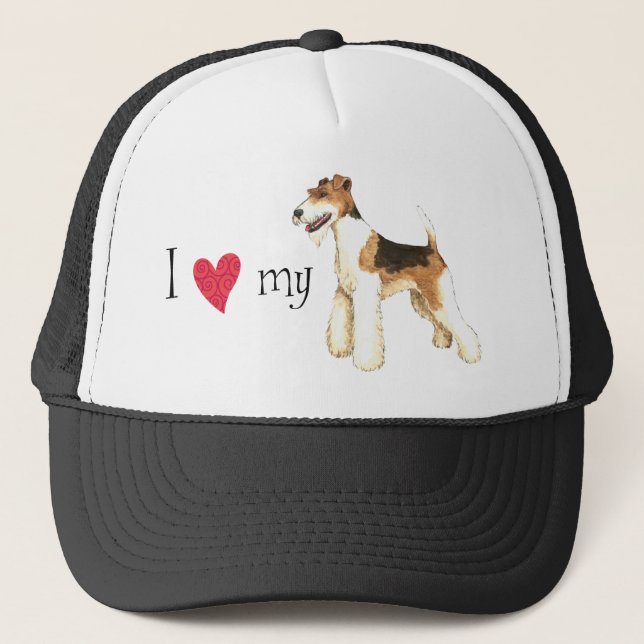 I Love my Wire Fox Terrier Trucker Hat (Front)