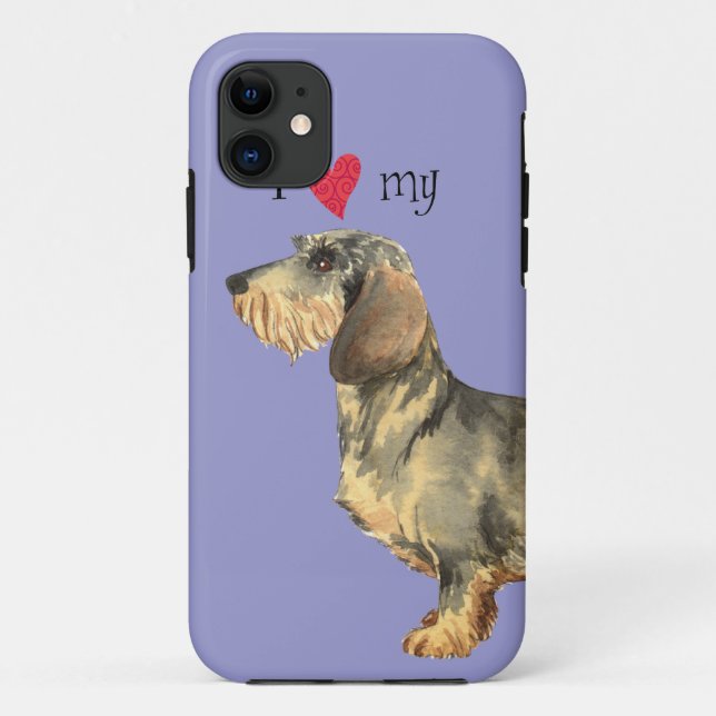 I Love my Wirehaired Dachshund Case-Mate iPhone Case (Back)
