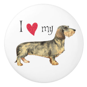 I love my Wirehaired Dachshund Ceramic Knob