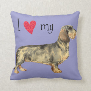 I Love my Wirehaired Dachshund Cushion