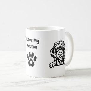 I Love my WIREHAIRED DACHSHUND  Dog Name Paw Print Coffee Mug