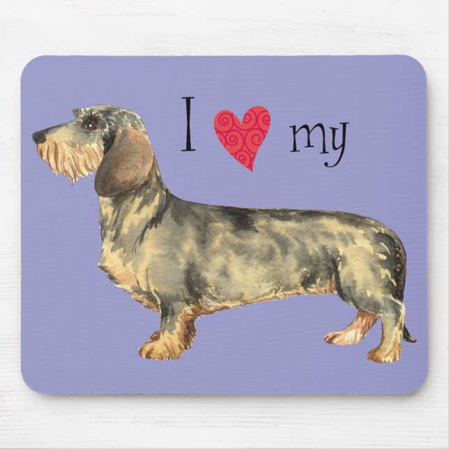 I Love my Wirehaired Dachshund Mouse Pad (Front)