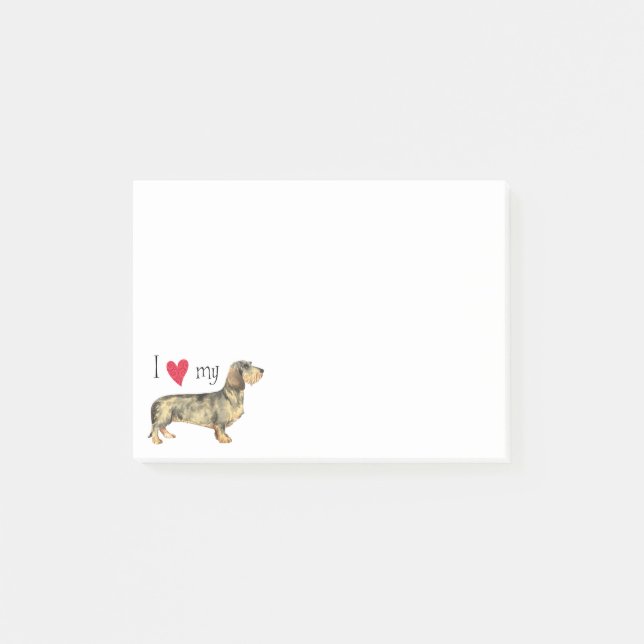 I Love my Wirehaired Dachshund Post-it Notes (Front)