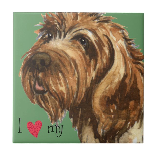 I Love my Wirehaired Pointing Griffon Ceramic Tile (Front)